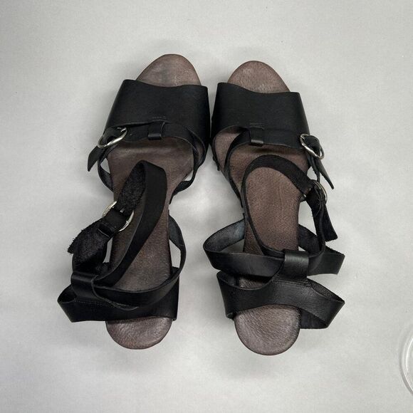 Free People Black and Brown Heeled Sandals - Picture 8 of 13